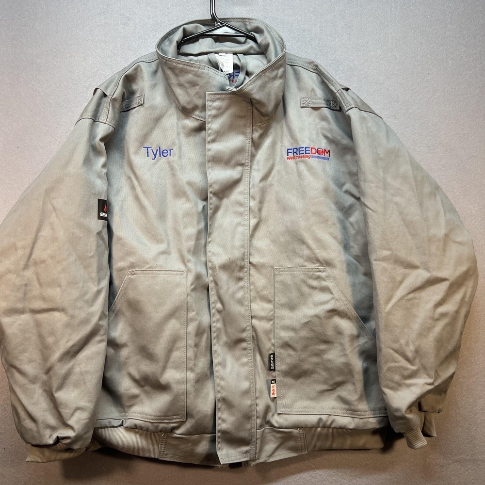 CRUDE FR Jacket Mens XL Gray Flame Resistant Bomber Workwear RPS697-GRY CAT 2